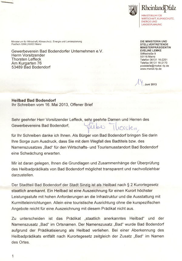 Antwort Der Ministerien Auf Unseren Offenen Brief Bad Bodendorfer